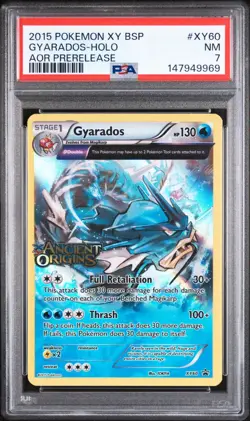 Pokemon Gyarados XY Ancient Origins Prerelease Holo Promo XY60 PSA 7 NM - Image 1