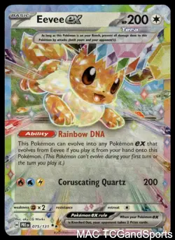 Eevee ex 075/131 Holo Prismatic Evolutions Pokemon TCG NM - Image 1