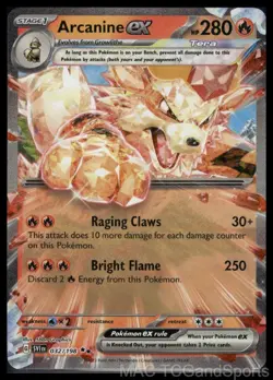 Arcanine ex 032/198 Holo Scarlet & Violet Pokemon TCG NM - Image 1