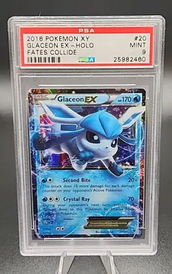 PSA 9 Mint 2016 POKEMON XY FATES COLLIDE #20 GLACEON EX - Image 1