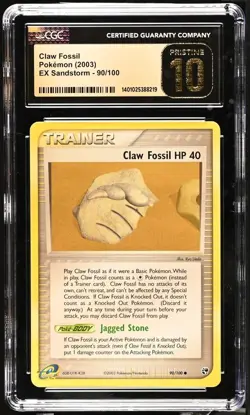 *POP 7* CGC 10 PRISTINE Claw Fossil EX Sandstorm Trainer 90/100 Pokemon 2003 - Image 1