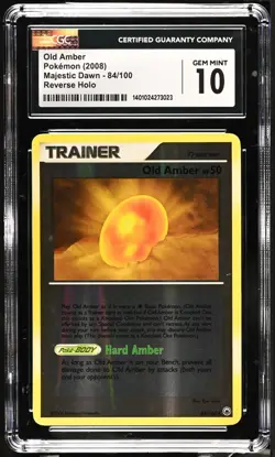 POP 12* CGC 10 GEM MINT Old Amber Reverse Holo Majestic Dawn 84/100 Pokemon 2008 - Image 1