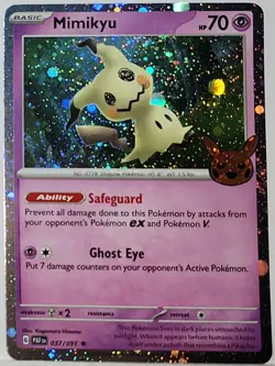 Swirl 🌀 Mimikyu 037/091 Cosmos Holo Bleed Error Rare Pokemon TCG Stamped ✨ 35 - Image 1