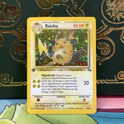 1st Edition Raichu 14/62 Fossil Holo Rare Pokemon Card LP + NM - - Image 1