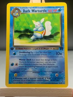 DARK WARTORTLE 46/82 Team Rocket 1st EDITION Pokemon card NEAR MINT NM - Image 1