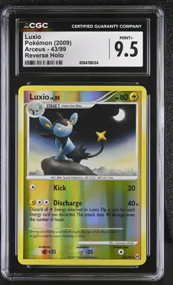 CGC 9.5 MINT+ Luxio 2009 Arceus 43/99 Reverse Holo Pokemon Card - Image 1