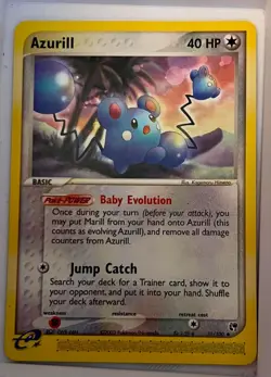 POKEMON SANDSTORM AZURILL NON HOLO CARD 31/100 LP - Image 1