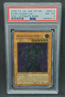 Yugioh PSA 8 NM-MT Dark Lucius LV6 CDIP-EN010 1st Edition Ultimate Rare - Image 1