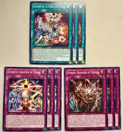 Yugioh! Elfnote: Plea For Help + Asteria Of Trust + Rhapsodia Of Madness 1st Ed - Image 1