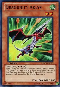 Yugioh - Dragunity Aklys (Super Rare) (1st Edition) - SDDL-EN003 (P) - Image 1