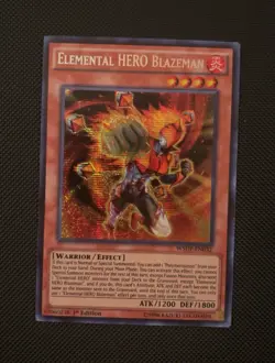 Yu-Gi-Oh! Elemental HERO Blazeman #WSUP-EN032 Prismatic Secret Rare 1st edition - Image 1