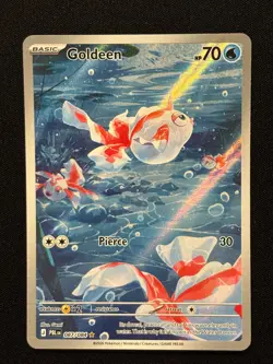 Goldeen Illustration IR Rare 087/084 Pitch Black Card in hand! Pokemon English - Image 1