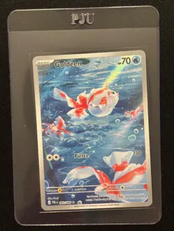 Goldeen Illustration IR Rare 087/084 Pitch Black Card in hand! Pokemon English - Image 3