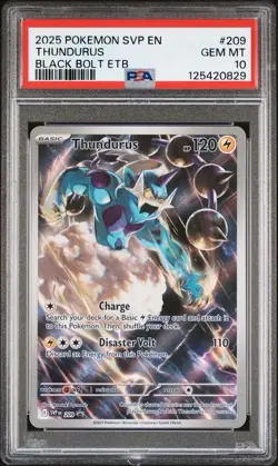 2025 Black Star Promo Black Bolt ETB # 209 Thundurus PSA 10 Card GEM MINT! - Image 1
