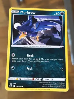 Murkrow 106/195 Silver Tempest Pokemon Card - Image 1