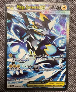✨ PRE-RELEASE • Mega Zeraora 114/084 • PITCH BLACK SIR • Card in hand - Image 1