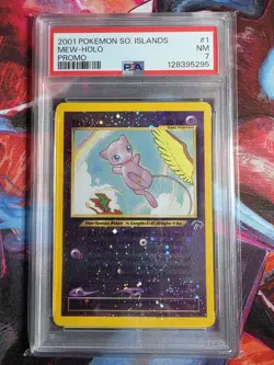 PSA 7 MEW 1/18 | Southern Islands Holo Promo Pokemon Card - Image 1