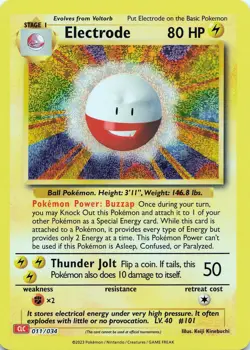 Pokemon TCG Electrode #011/034 Holo Trading Card Game Classic NM - Image 1