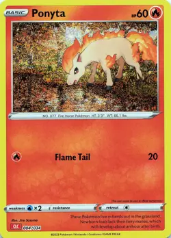 Pokemon TCG Ponyta #004/034 Holo Trading Card Game Classic NM - Image 1