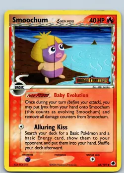 Pokemon Card - Smoochum Dragon Frontiers 64/101 Common Reverse Holo Stamped - Image 1