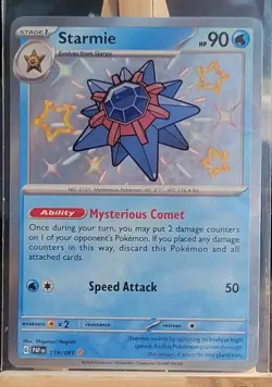 Starmie 119/091 Shiny Rare Scarlet & Violet Paldean Fates Pokemon Card NM PAF - Image 1