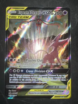 Espeon & Deoxys GX SM240 Tag Team Promo Sun & Moon Pokemon Card NM+ - Image 1
