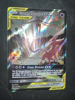 Espeon & Deoxys GX SM240 Tag Team Promo Sun & Moon Pokemon Card NM+ - Image 2