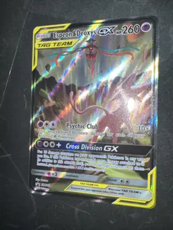 Espeon & Deoxys GX SM240 Tag Team Promo Sun & Moon Pokemon Card NM+ - Image 3