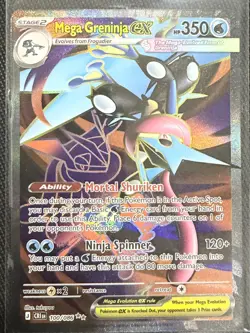 Mega Greninja EX Pokemon Card 100/086 Holo 350 HP Mortal Shuriken - Image 1