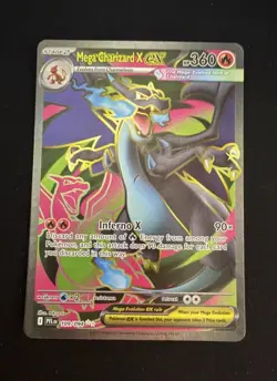Mega Charizard X ex 109/094 Ultra Rare ME02: Phantasmal Flames Holo Pokemon Card - Image 1