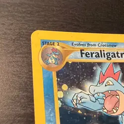 Feraligatr Holo Rare 5/111 Neo Genesis 1st Edition Pokemon Card MP-LP Holo Error - Image 2