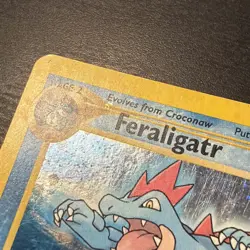 Feraligatr Holo Rare 5/111 Neo Genesis 1st Edition Pokemon Card MP-LP Holo Error - Image 3