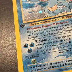 Feraligatr Holo Rare 5/111 Neo Genesis 1st Edition Pokemon Card MP-LP Holo Error - Image 5