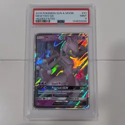 Mewtwo GX 31/68 Hidden Fates Ultra Rare Full Art Holo 180 HP PSA 9 Pokemon Card - Image 1
