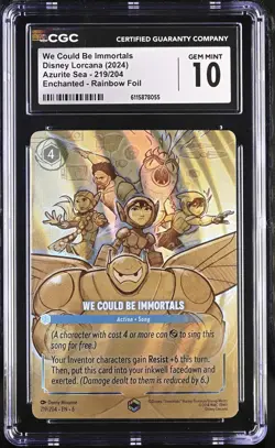 2024 Disney Lorcana Azurite Sea We Could Be Immortals CGC 10 #219/204 - Image 1