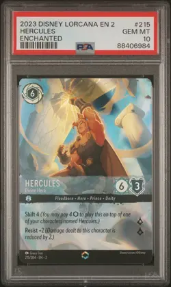 Hercules - Divine Hero - #215 Lorcana Rise Of The Floodborn - Enchanted PSA 10 - Image 1