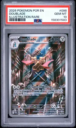 2026 Pokemon Por En-Perfect Order #098 Doublade Illustration Rare PSA 10 - Image 1