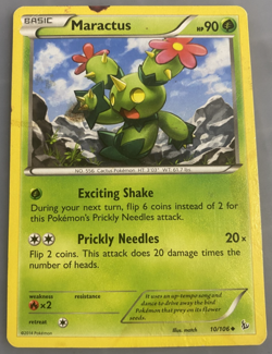 10/106 Maractus Uncommon Pokemon TCG XY Flashfire 2014 HP/Damaged English Cute - Image 1