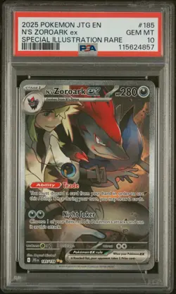 2025 POKEMON JTG EN-JOURNEY TOGETHER #185 N'S ZOROARK EX PSA 10 - Image 1