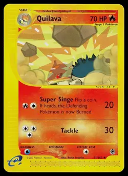 Pokemon Card - Quilava Expedition Base Set 91/165 Uncommon - Image 1