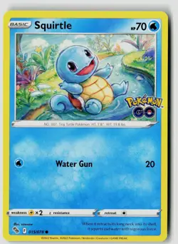 SQUIRTLE 015/078 POKEMON GO POKEMON COMMON NEAR MINT NM - Image 1