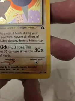 Pokemon TCG Hitmontop 3/75 Neo Discovery Holo - Image 5