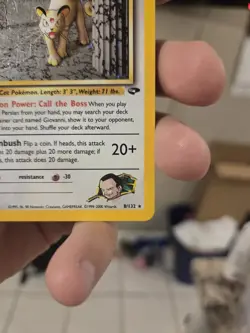Pokemon TCG Giovanni's Persian 8/132 Gym Challenge Holo Rare - Image 3