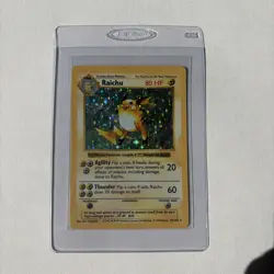 1999 Pokemon TCG Raichu Base Set Holo Rare Card 14/102 - Image 1