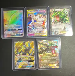 Pokemon TCG GX/EX Tag Team Holo 5-Card Lot Ho-Oh Rayquaza Zeraora - Damaged - Image 1