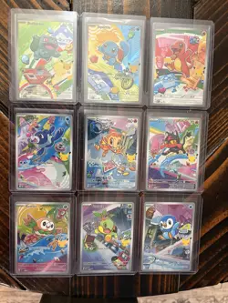 Set of 9 COMPLETE First Partner Illustration Pack Series 1 Promos Pokemon 30th✨ - Image 1