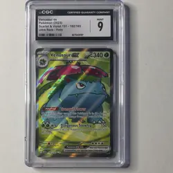 CGC 9 Venusaur ex 182/165 Sv: Scarlet & Violet 151 Ultra Rare Holo 2023 - Image 1
