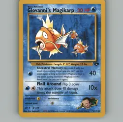 Giovanni's Magikarp 73/132 Common Gym Challenge Pokemon Unlimited Lightly Played - Image 1