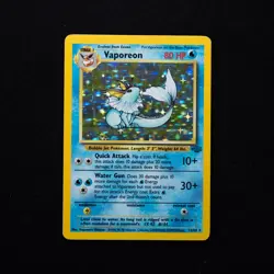 Vaporeon 12/64 MP Jungle Holo Rare Vintage Pokemon TCG Card WOTC 1999 - Image 1