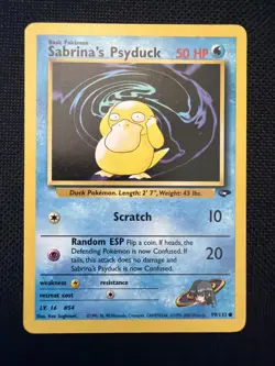 Pokemon TCG Sabrina's Psyduck Gym Challenge 99 Unlimited Common Card - Image 1
